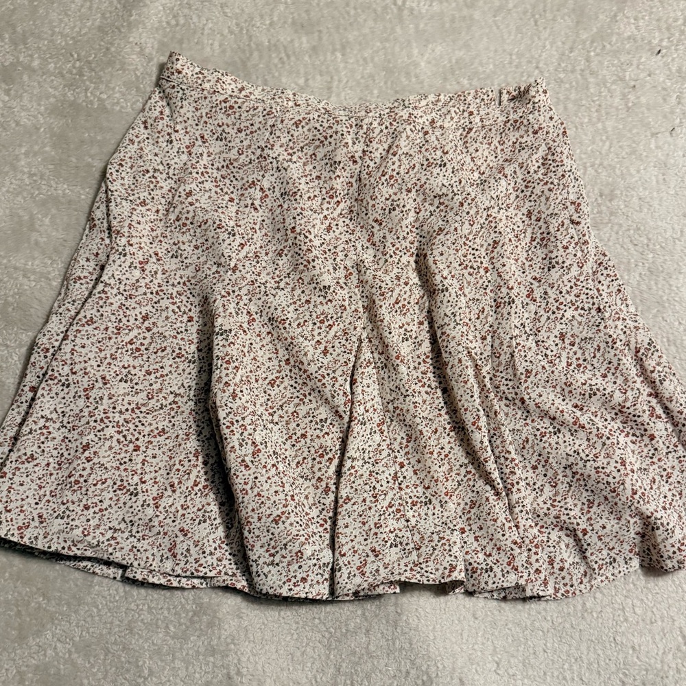 Wishlist A-Line Skirt with Red Floral Pattern